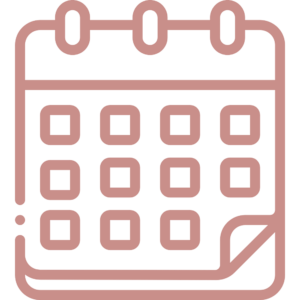 Calendar icon for scheduling an at-home facial massage treatment with Lumi Glow Bangkok.